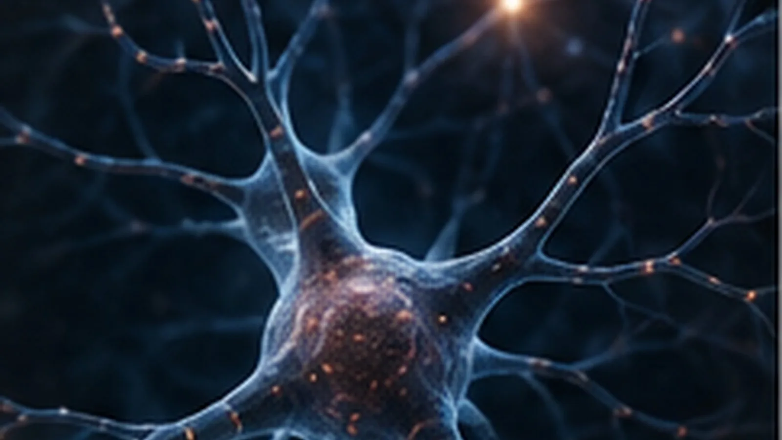 Neuronas conectadas formando una red iluminada sobre fondo oscuro